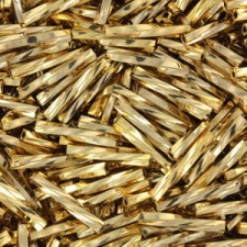 Miyuki twisted bugle beads 2x12mm 24kt light gold plated TW2012-193
